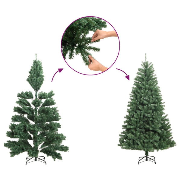 Slim Artificial Half Christmas Tree With Stand White 150 Cm Seasonal Decorations