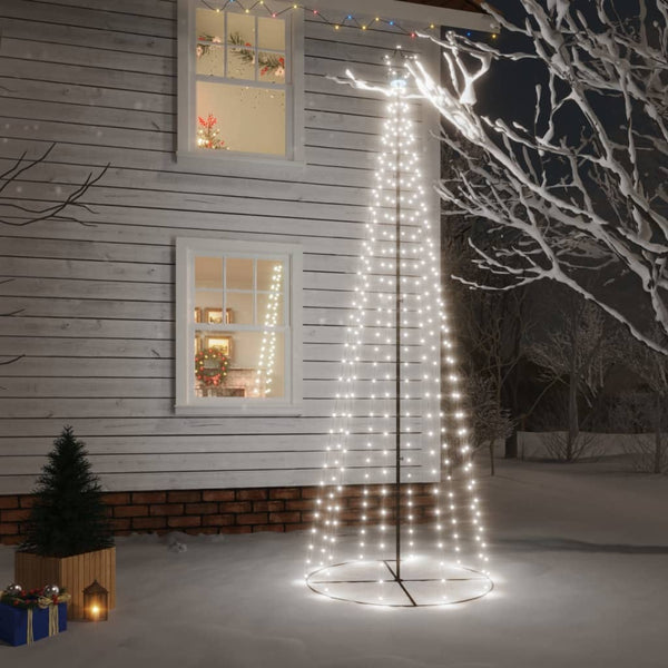 Christmas Cone Tree Cold White 310 Leds 100X300 Cm Seasonal Decorations