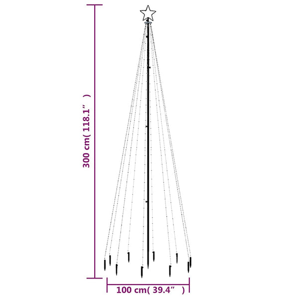 Vidaxl Christmas Tree With Spike Colourful 310 Leds 300 Cm Seasonal Decorations
