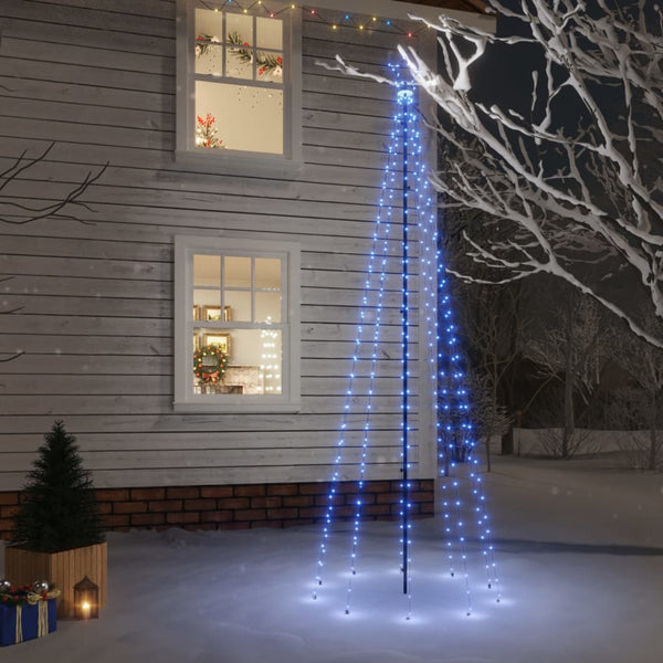 Vidaxl Christmas Tree With Spike Blue 310 Leds 300 Cm Seasonal Decorations