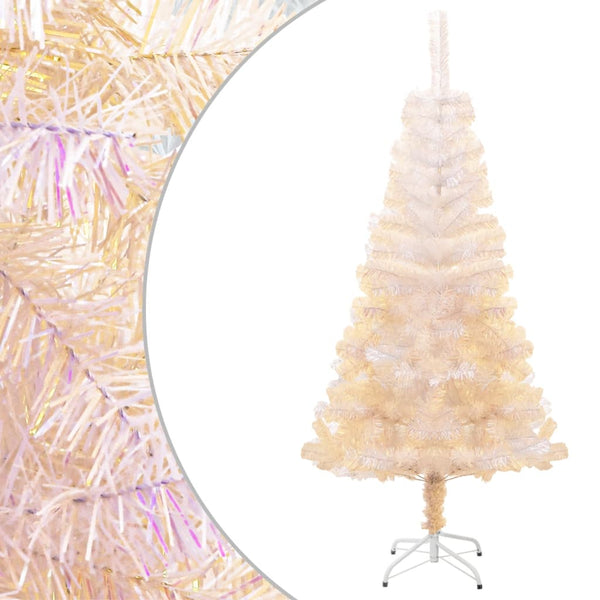 Artificial Christmas Tree With Iridescent Tips White 120 Cm Pvc Seasonal Decorations