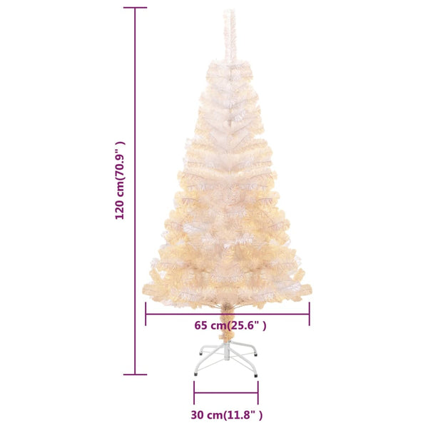 Artificial Christmas Tree With Iridescent Tips White 120 Cm Pvc Seasonal Decorations
