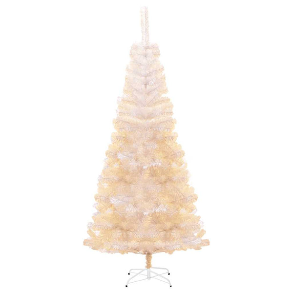 Artificial Christmas Tree With Iridescent Tips White 180 Cm Pvc Seasonal Decorations