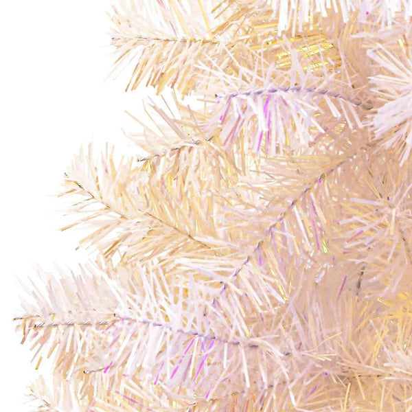 Artificial Christmas Tree With Iridescent Tips White 180 Cm Pvc Seasonal Decorations
