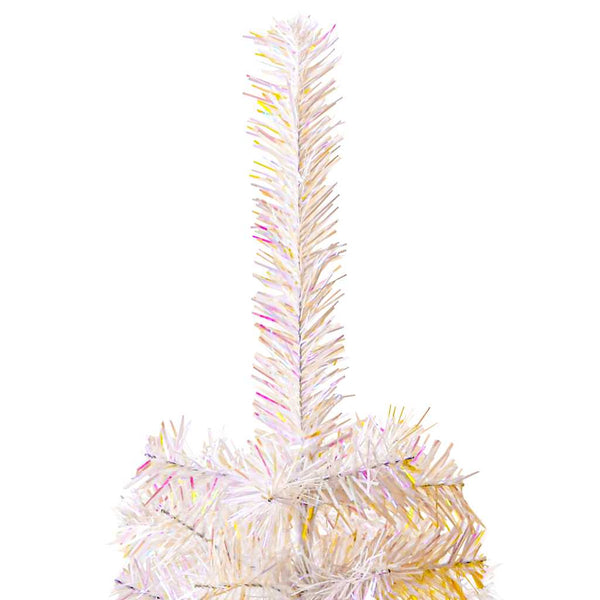 Artificial Christmas Tree With Iridescent Tips White 180 Cm Pvc Seasonal Decorations