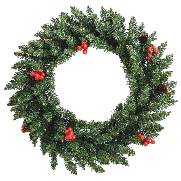 Artificial Christmas Trees 2 Pcs With Wreath Garland And Leds Seasonal Decorations