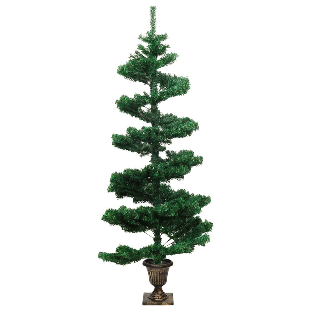 Swirl Christmas Tree With Pot And Leds Green 120 Cm Pvc Seasonal Decorations