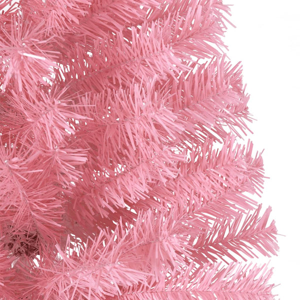 Artificial Half Christmas Tree With Stand Pink 210 Cm Pvc Seasonal Decorations
