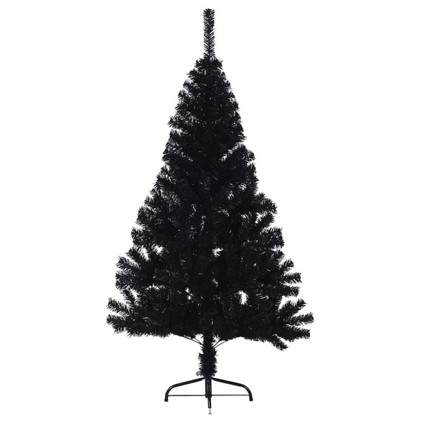 Vidaxl Artificial Half Christmas Tree With Stand Black 120 Cm Pvc Seasonal Decorations