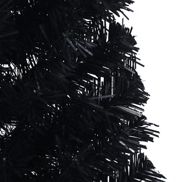 Vidaxl Artificial Half Christmas Tree With Stand Black 120 Cm Pvc Seasonal Decorations