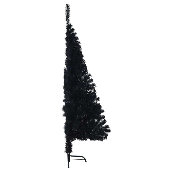 Artificial Half Christmas Tree With Stand Black 150 Cm Pvc Seasonal Decorations