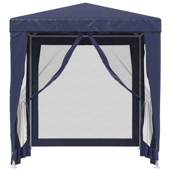 Party Tent With 4 Mesh Sidewalls Blue 2X2 Hdpe