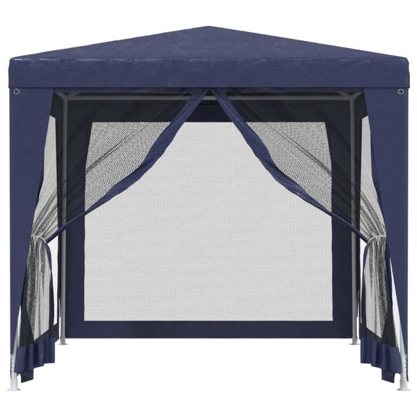 Party Tent With 4 Mesh Sidewalls Blue 2.5X2.5 Hdpe Gazebos & Pergolas