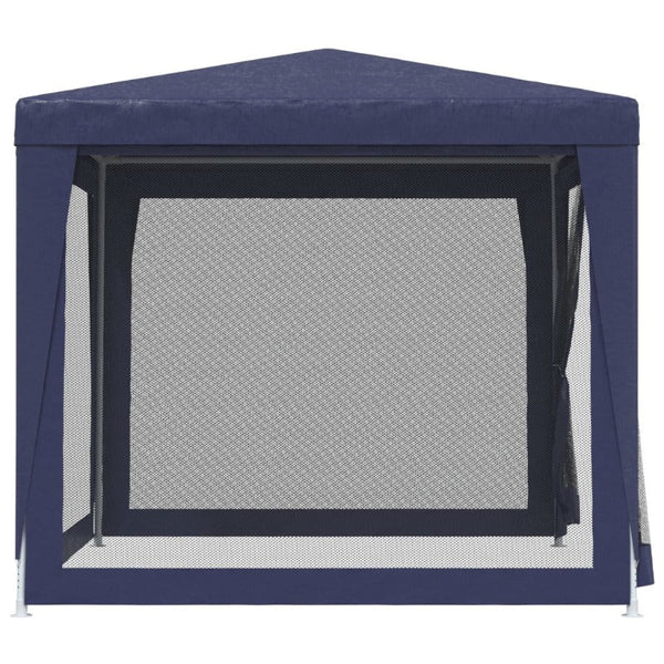 Party Tent With 4 Mesh Sidewalls Blue 2.5X2.5 Hdpe Gazebos & Pergolas