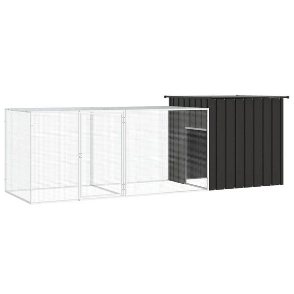 Chicken Cage Anthracite 300X91x100 Cm Galvanised Steel Small Animal Cages & Hutches