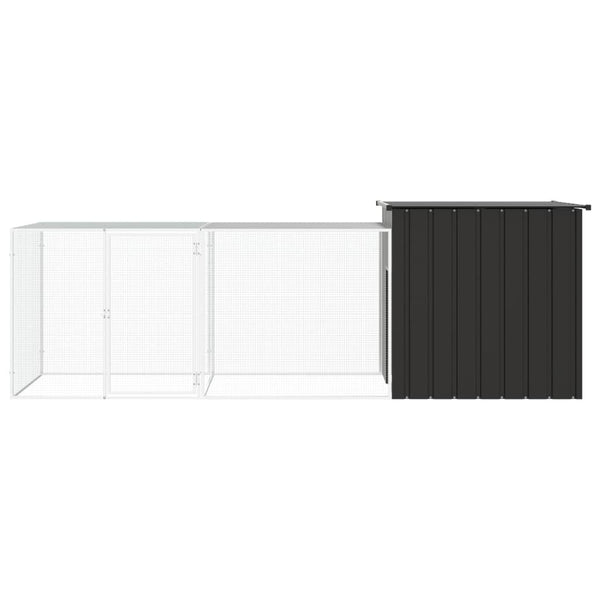 Small Animal Cages & Hutches Chicken Cage Anthracite 300X91x100 Cm Galvanised Steel