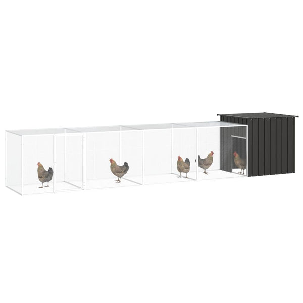 Chicken Cage Anthracite 500X91x100 Cm Galvanised Steel Poultry Cages