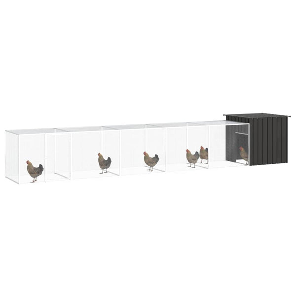 Small Animal Cages & Hutches Chicken Cage Anthracite 600X91x100 Cm Galvanised Steel