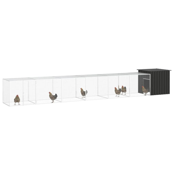 Chicken Cage Anthracite 700X91x100 Cm Galvanised Steel Poultry Cages