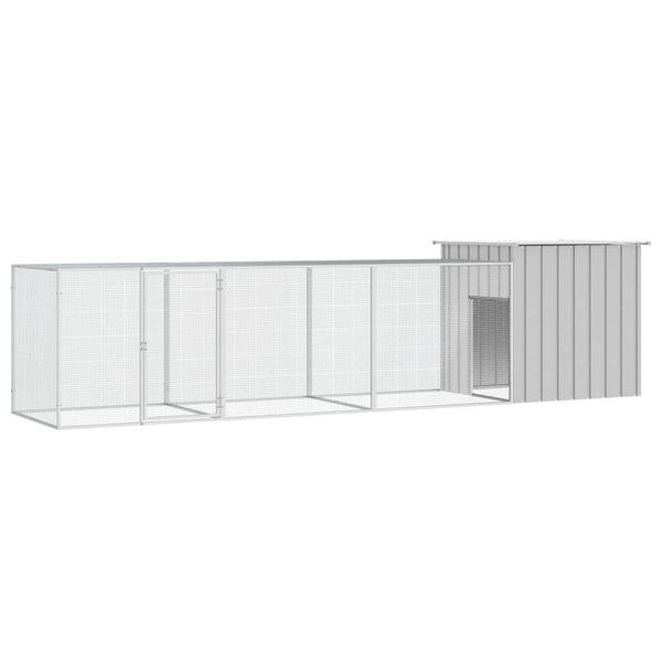 Chicken Cage Grey 400X91x100 Cm Galvanised Steel Small Animal Cages & Hutches