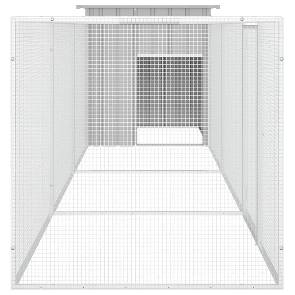 Chicken Cage Grey 400X91x100 Cm Galvanised Steel Small Animal Cages & Hutches