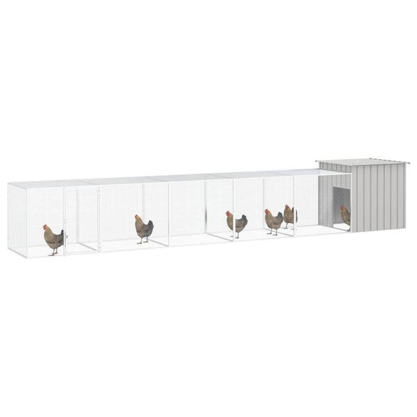 Chicken Cage Grey 600X91x100 Cm Galvanised Steel Small Animal Cages & Hutches