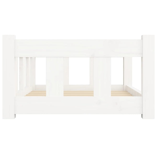 Dog Bed White 65.5X50.5X28 Cm Solid Wood Pine Pet Beds