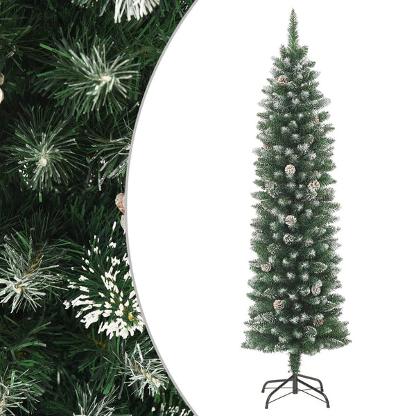 Artificial Slim Christmas Tree With Stand 120 Cm Pvc Seasonal Decorations