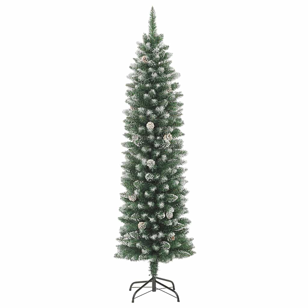 Artificial Slim Christmas Tree With Stand 180 Cm Pvc Seasonal Decorations