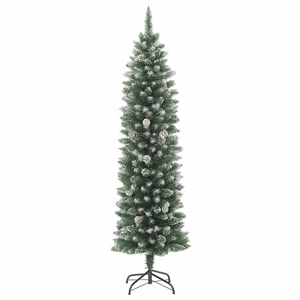 Artificial Slim Christmas Tree With Stand 180 Cm Pvc Seasonal Decorations