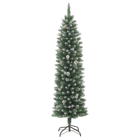 Artificial Slim Christmas Tree With Stand 240 Cm Pvc Seasonal Decorations