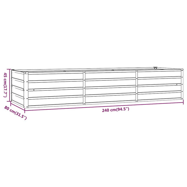 Vidaxl Garden Raised Bed Rusty 240X80x45 Cm Corten Steel Raised Garden Beds