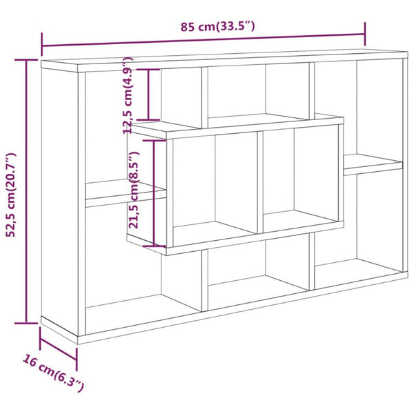 Vidaxl Wall Shelf White 85X16x52.5 Cm Engineered Wood Wall Shelves