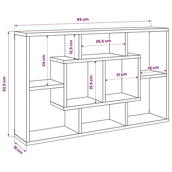 Vidaxl Wall Shelf White 85X16x52.5 Cm Engineered Wood Wall Shelves