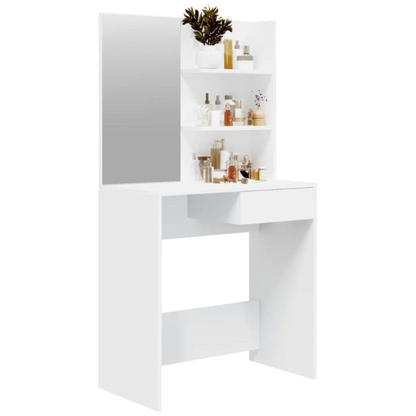 Dressing Table With Mirror White 74.5X40x141 Cm Dressing Tables