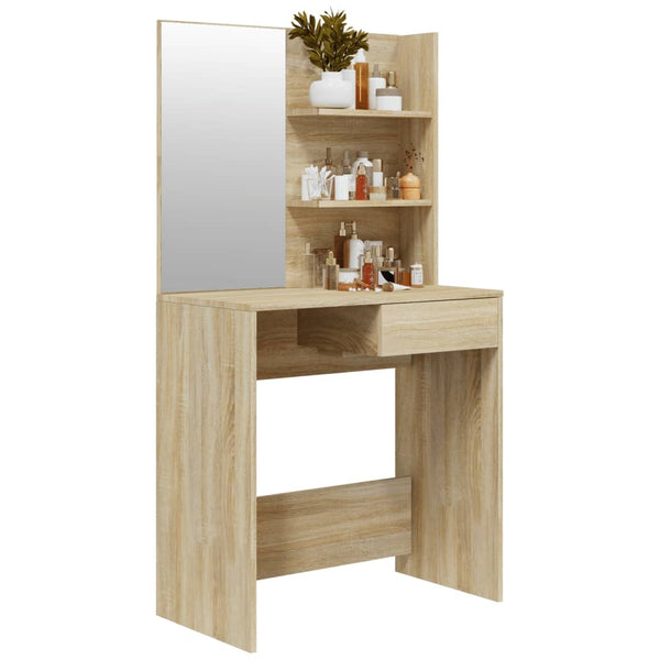 Dressing Table With Mirror Sonoma Oak 74.5X40x141 Cm Dressing Tables