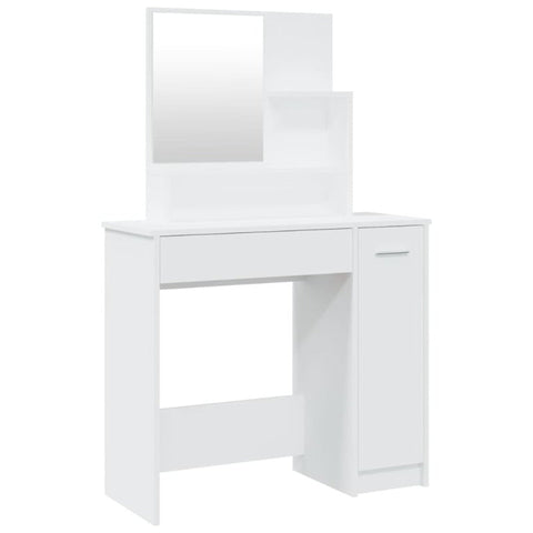 Dressing Table With Mirror White 86.5X35x136 Cm Kids Dressing Tables
