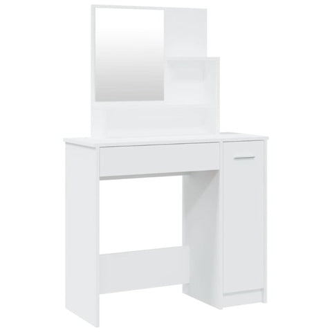 Vidaxl Dressing Table With Mirror White 86.5X35x136 Cm