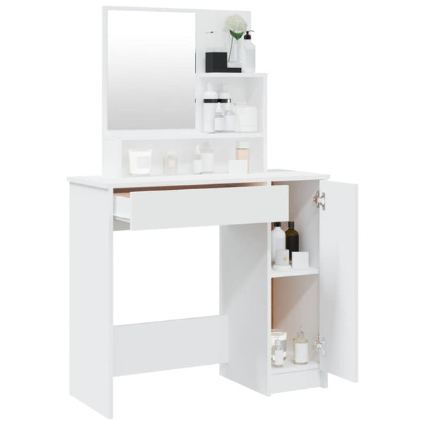 Kids Dressing Tables Dressing Table With Mirror White 86.5X35x136 Cm