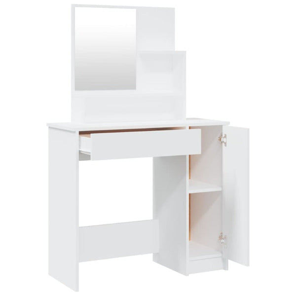 Dressing Table With Mirror White 86.5X35x136 Cm Kids Dressing Tables