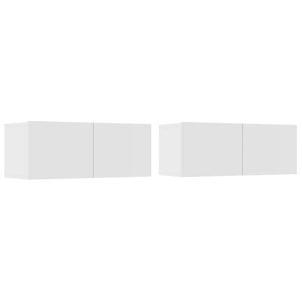 Tv Cabinets 2 Pcs White 80X30x30 Cm Engineered Wood Tv Stands & Entertainment Units