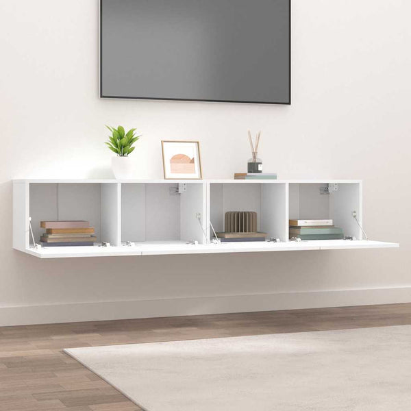 Tv Cabinets 2 Pcs White 80X30x30 Cm Engineered Wood Tv Stands & Entertainment Units