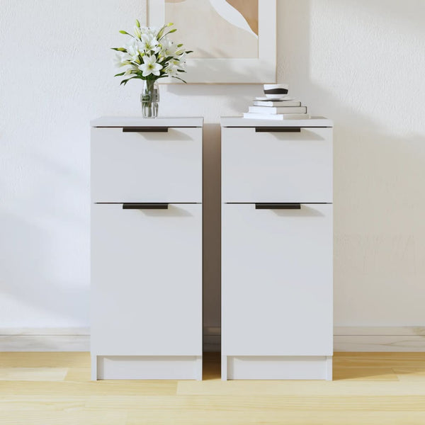 Sideboards 2 Pcs White 30X30x70 Cm Engineered Wood Sideboards & Buffets