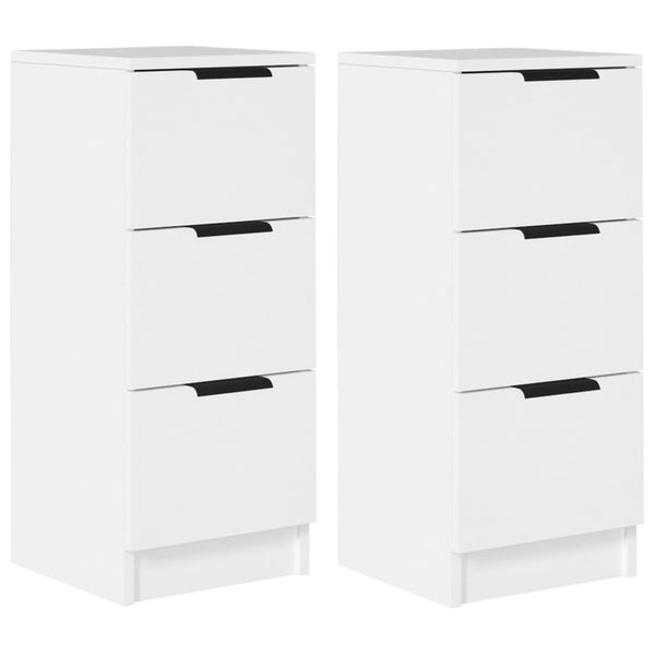 Sideboards 2 Pcs White 30X30x70 Cm Engineered Wood Sideboards & Buffets