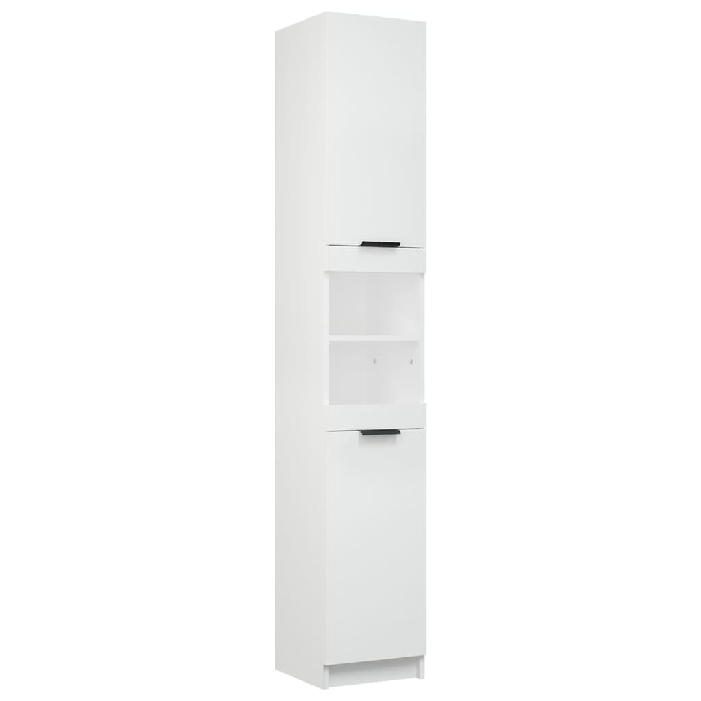Bathroom Cabinet White 32X34x188.5 Cm Engineered Wood Bathroom Cabinets
