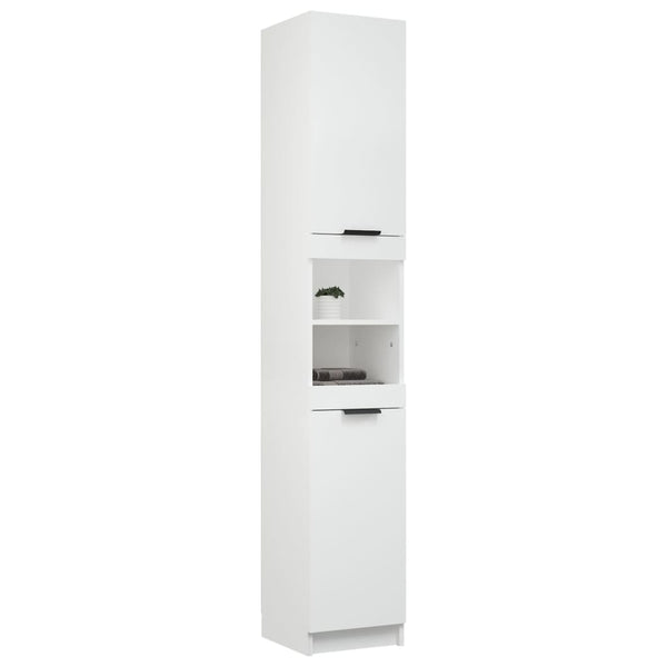 Bathroom Cabinet White 32X34x188.5 Cm Engineered Wood Bathroom Cabinets