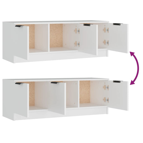 Tv Cabinet White 102X35x36.5 Cm Engineered Wood Tv Stands & Entertainment Units