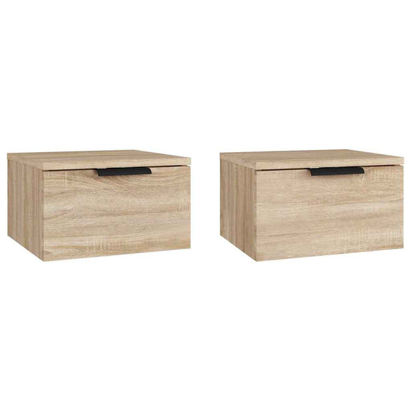 Vidaxl Wall Mounted Bedside Cabinets 2 Pcs Sonoma Oak 34X30x20 Cm Side Tables