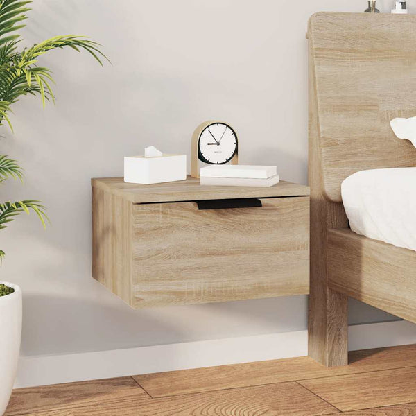 Vidaxl Wall Mounted Bedside Cabinets 2 Pcs Sonoma Oak 34X30x20 Cm Side Tables