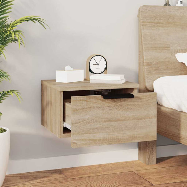 Vidaxl Wall Mounted Bedside Cabinets 2 Pcs Sonoma Oak 34X30x20 Cm Side Tables